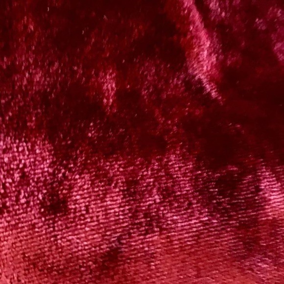 Lucky Brand Velour Top Red Women's Maroon Crushed Stretch Blouse Size Medium - Picture 5 of 12